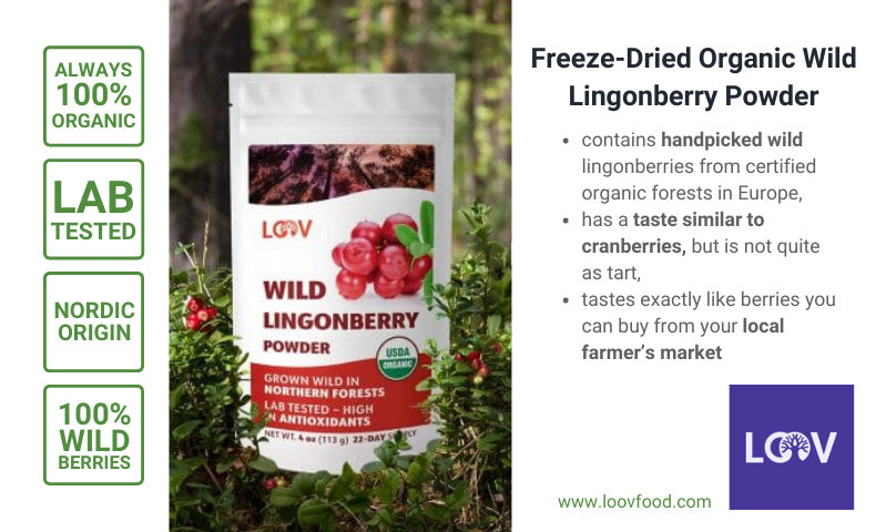 Wild lingonberry powder