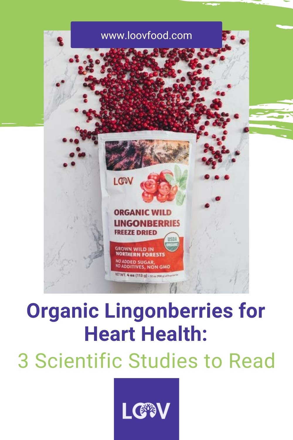 Pinterest pin organic lingonberries