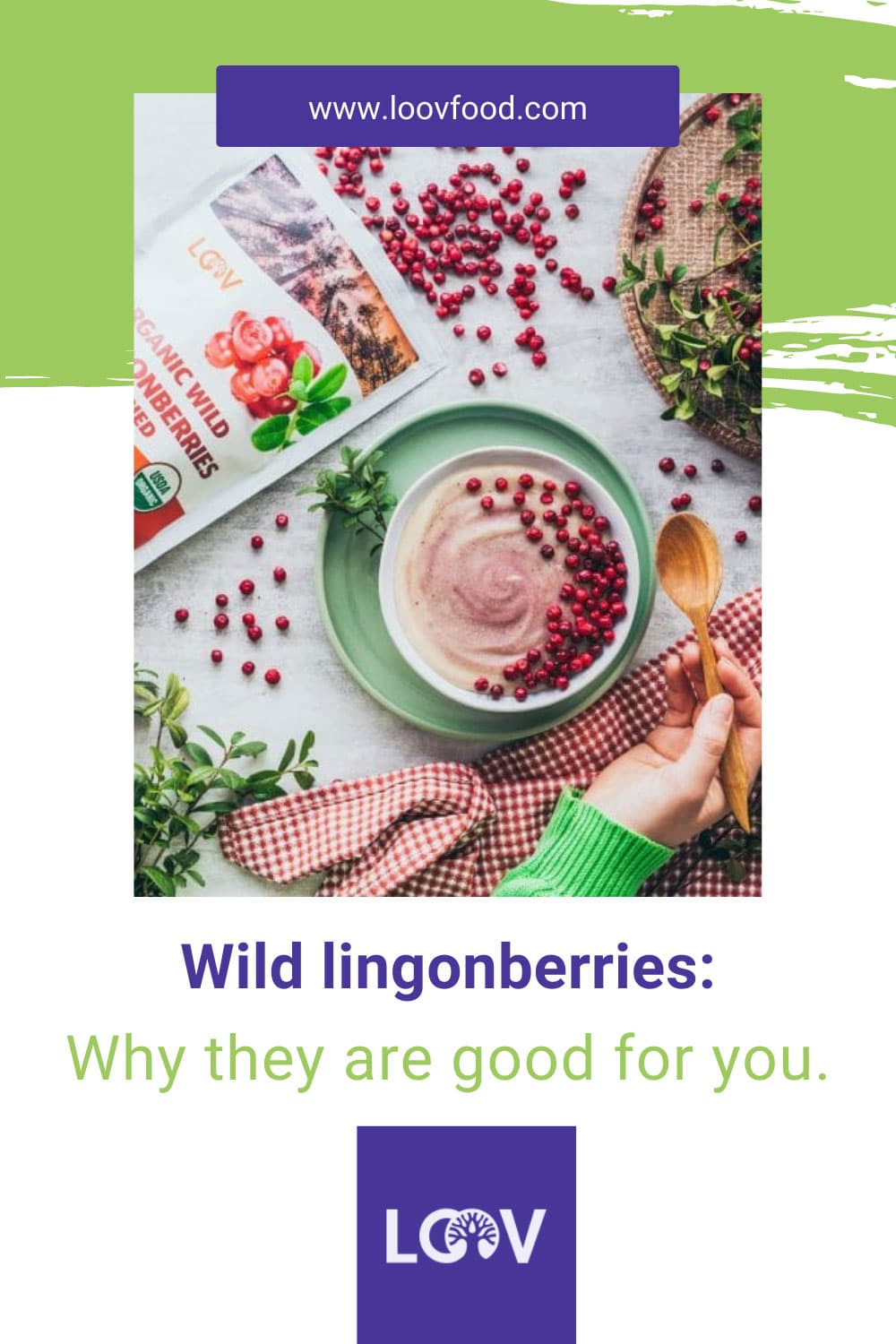 Pinterest pin Wild lingonberries