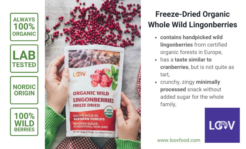 Freeze-Dried Organic Wild Lingonberry Powder