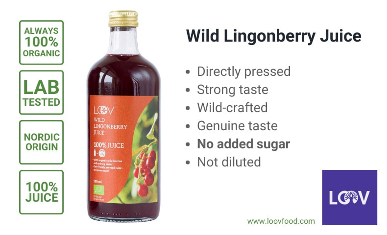 Wild lingonberry juice