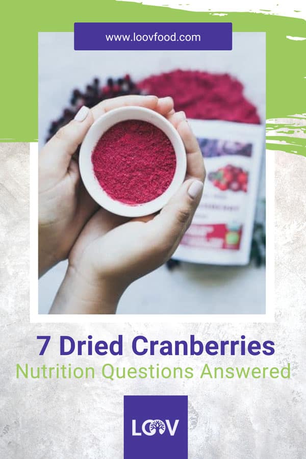 share on Pinterest 7 dried cranberries