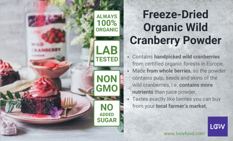 freeze-dried organic wild cranberry