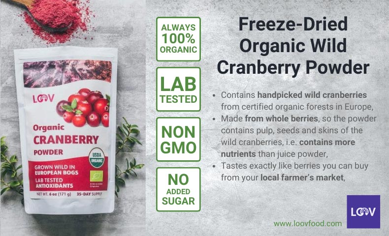 Freeze-Dried Organic Wild Cranberry Powder