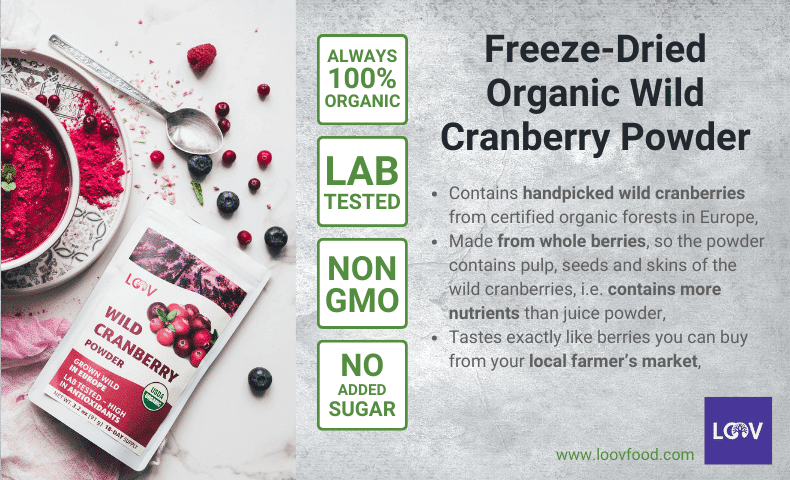 freeze-dried organic wild cranberry powder