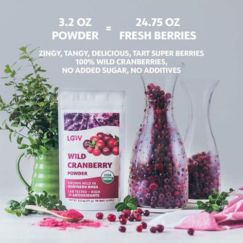 LOOV Food Freeze-Dried Organic Wild Cranberry Powder