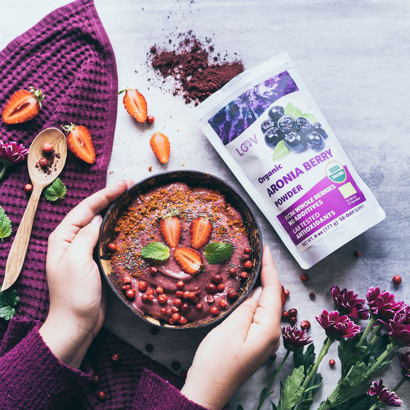 Aronia Berry Smoothie Bowl