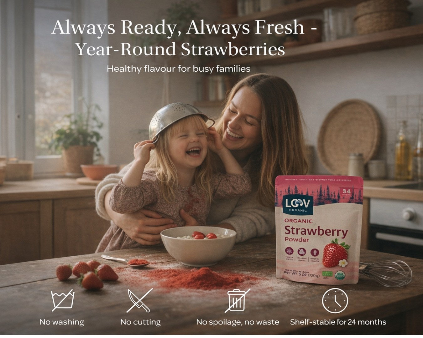 Strawberry Powder  | Organic & Freeze-Dried