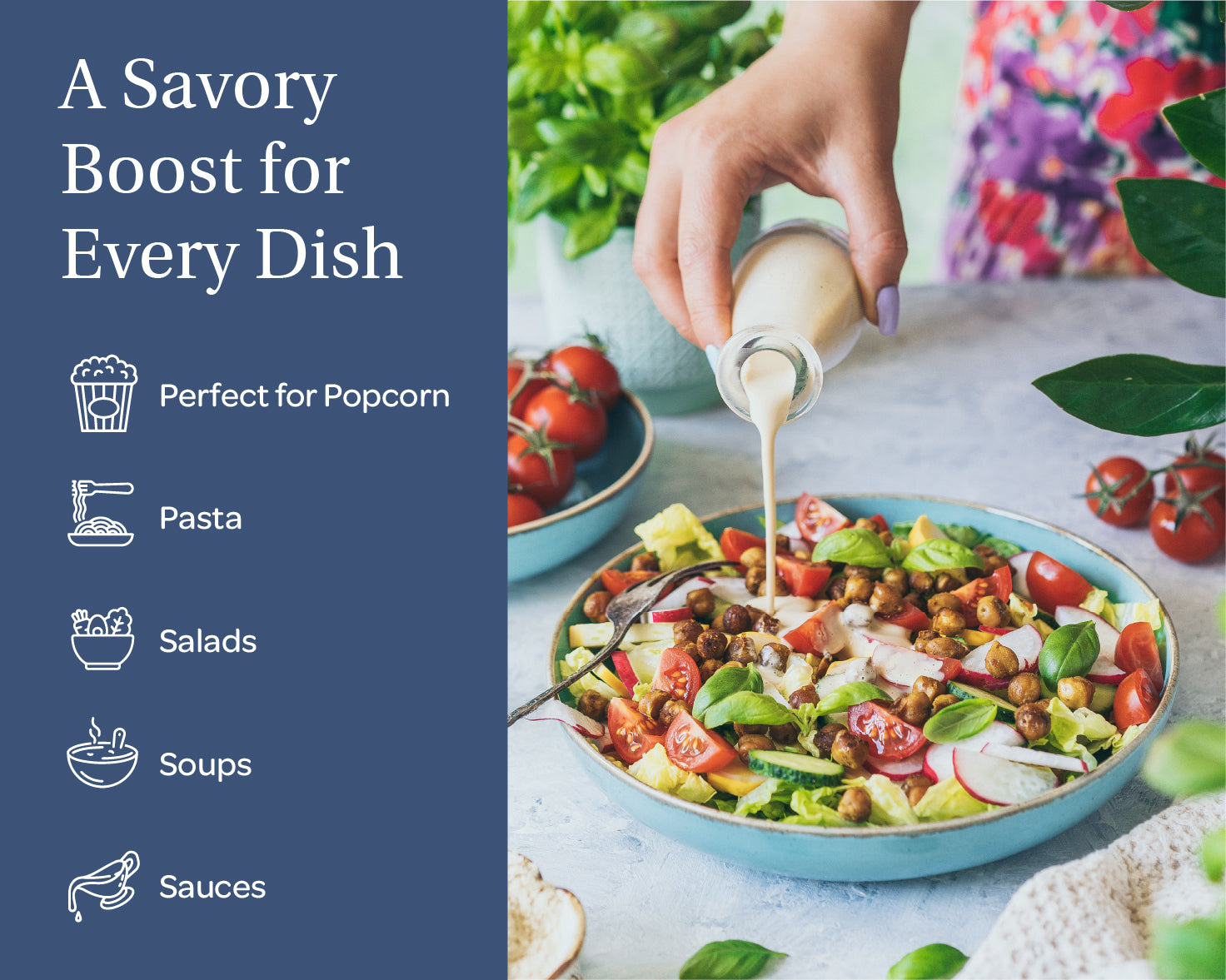 “A stand-up pouch of LOOV Organic Non-fortified Nutritional Yeast Flakes with white and orange packaging. The label reads ‘Organic Nutritional Yeast Flakes Non-Fortified’ and shows a small pile of pale yellow yeast flakes in front.”