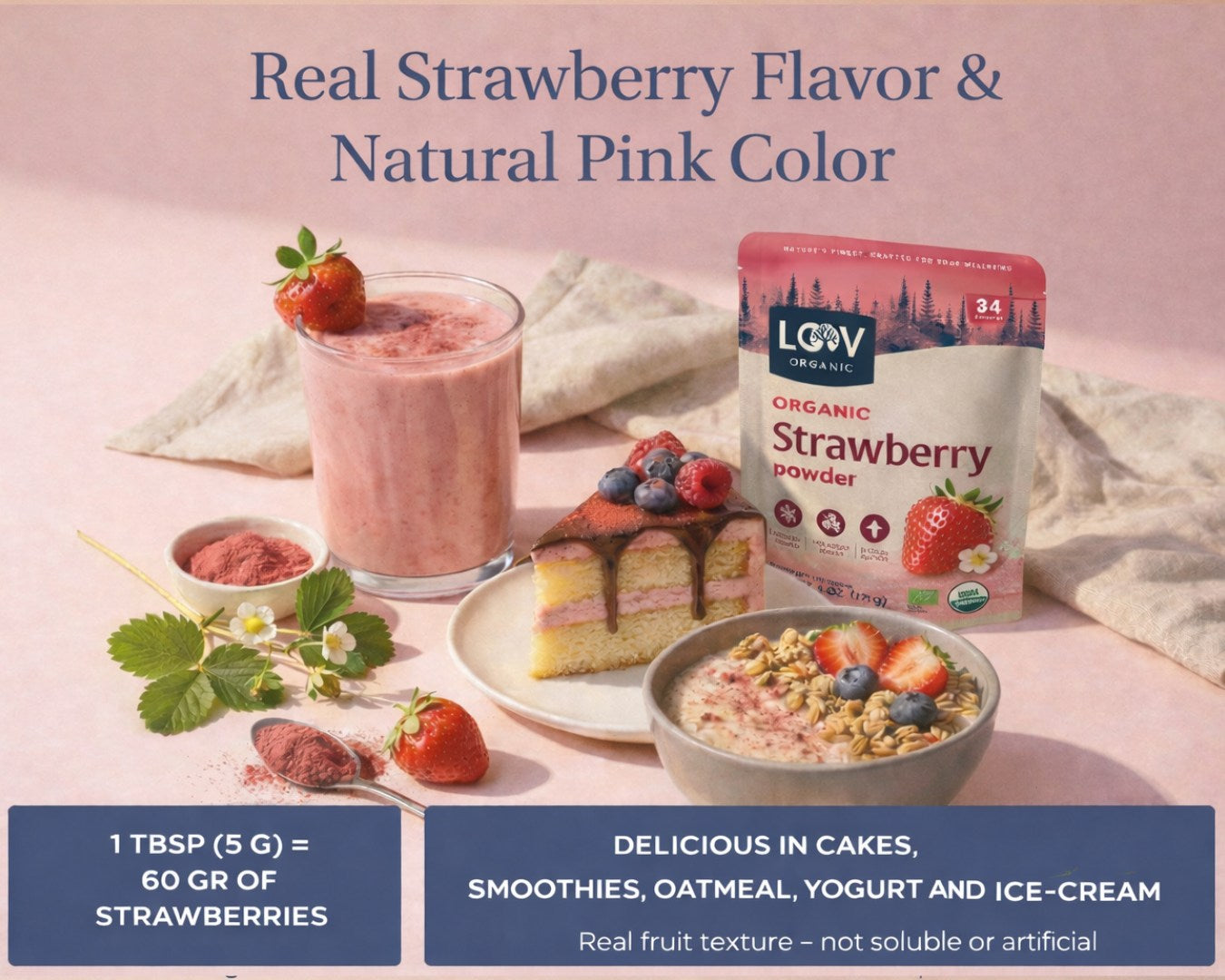 Strawberry Powder  | Organic & Freeze-Dried