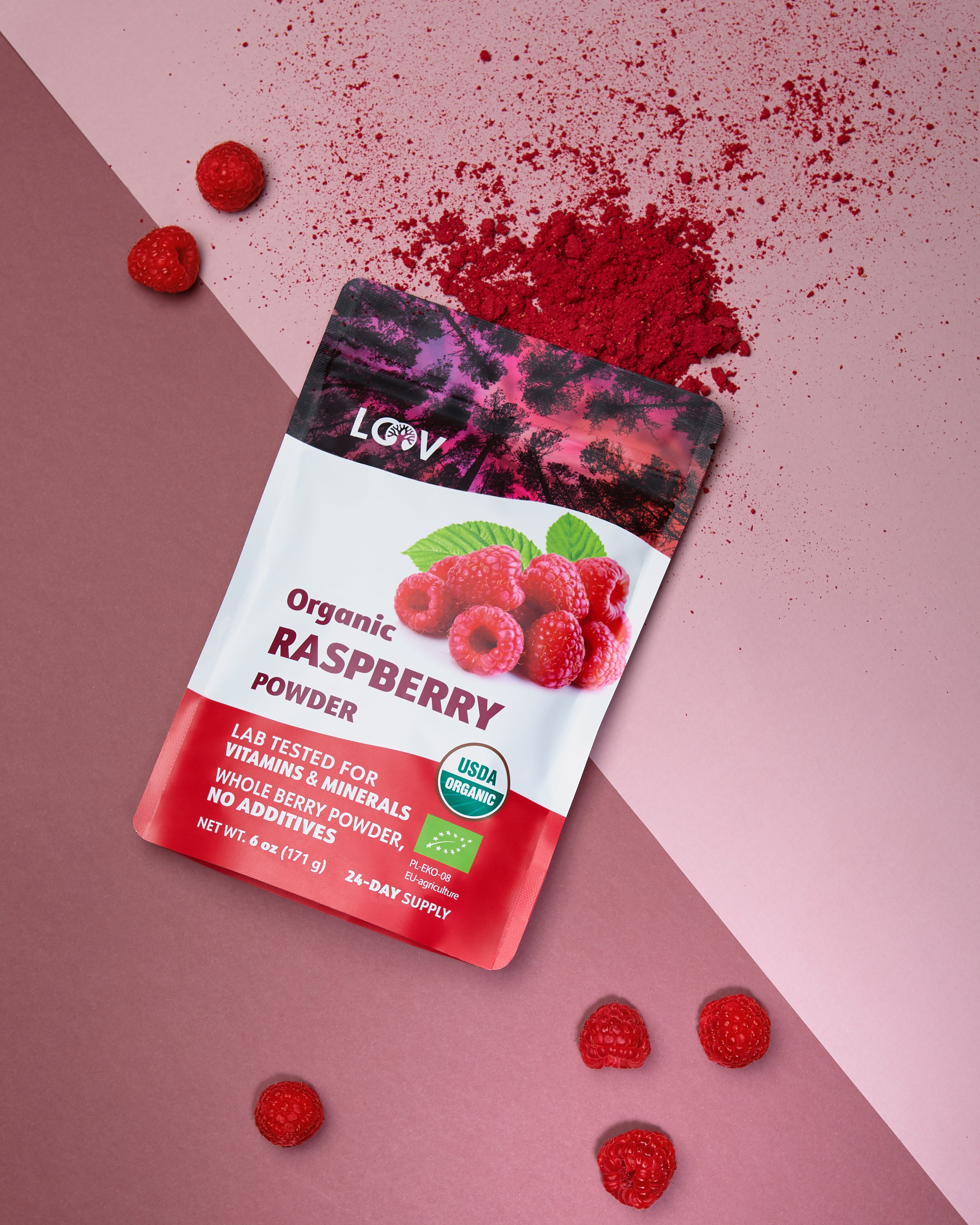 Freeze Dried Raspberries │ Berry Powder │ LOOV Organic