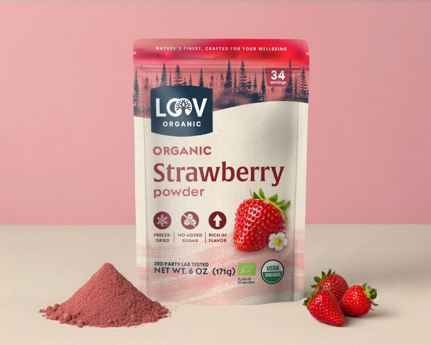 Strawberry Powder  | Organic & Freeze-Dried